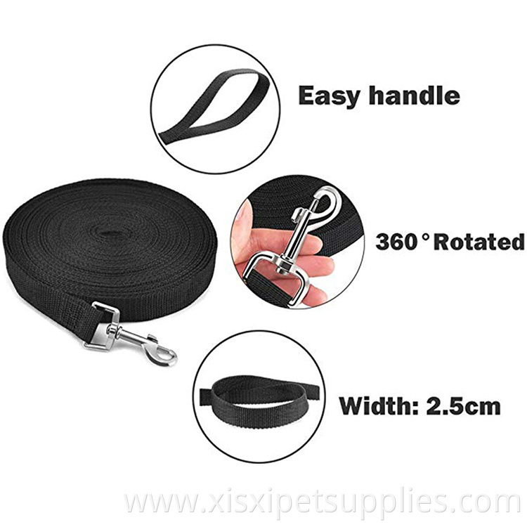 Extra Long Line Training Dog Leash 6ft 30ft 50ft 100ft 160ft 200ft for Dogs Nylon,imitated Nylon + Titanium Alloy Hook Black